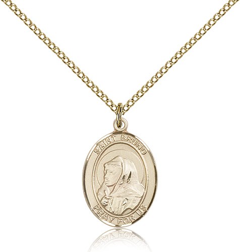 St. Bruno Medal, Gold Filled, Medium - Gold-tone