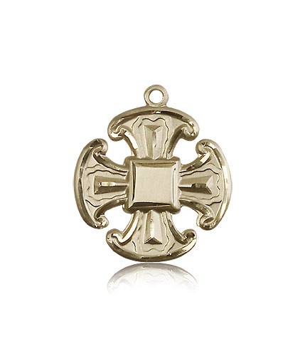 Cross Pendant, 14 Karat Gold - 14 KT Yellow Gold