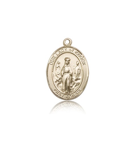 Our Lady of Knock Medal, 14 Karat Gold, Medium - 14 KT Yellow Gold