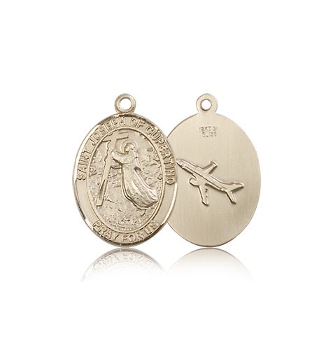 St. Joseph of Cupertino Medal, 14 Karat Gold, Medium - 14 KT Yellow Gold