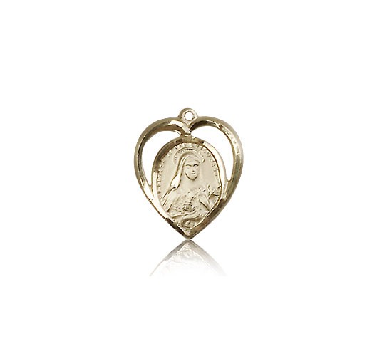 St. Theresa Medal, 14 Karat Gold - 14 KT Yellow Gold