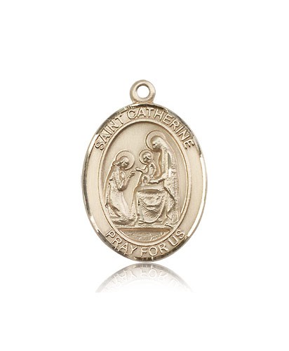 St. Catherine of Siena Medal, 14 Karat Gold, Large - 14 KT Yellow Gold