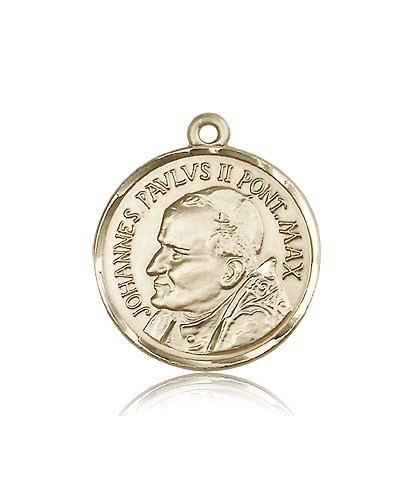 St. Pope John Paul II Medal, 14 Karat Gold - 14 KT Yellow Gold