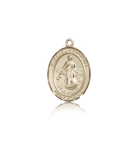 Blessed Karolina Kozkowna Medal, 14 Karat Gold, Medium - 14 KT Yellow Gold