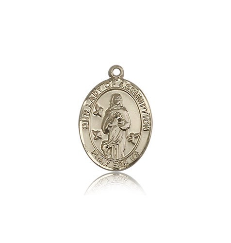 Our Lady of Assumption Medal, 14 Karat Gold, Medium - 14 KT Yellow Gold
