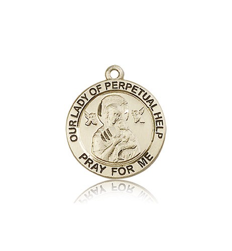 Our Lady of Perpetual Help Medal, 14 Karat Gold - 14 KT Yellow Gold