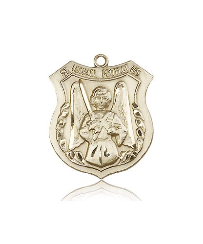 St. Michael the Archangel Medal, 14 Karat Gold - 14 KT Yellow Gold