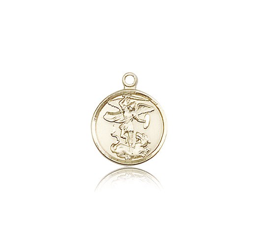 St. Michael the Archangel Medal, 14 Karat Gold - 14 KT Yellow Gold