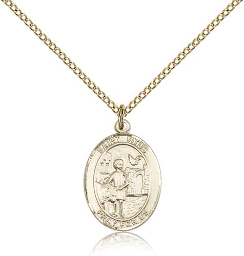 St. Vitus Medal, Gold Filled, Medium - Gold-tone