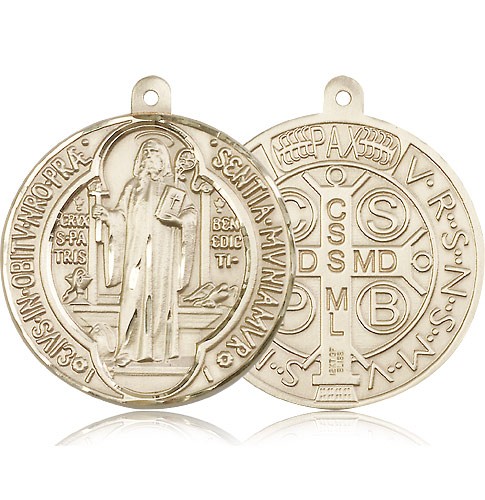 St. Benedict Medal, 14 Karat Gold - 14 KT Yellow Gold