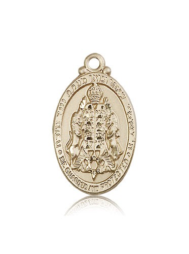 Jewish Protection Medal, 14 Karat Gold - 14 KT Yellow Gold