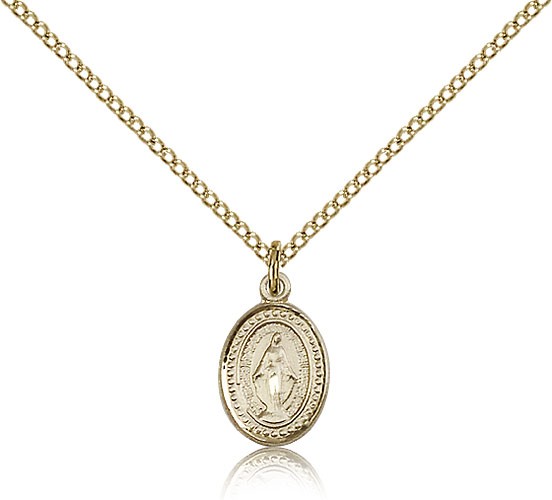 Miraculous Medal, Gold Filled - Gold-tone