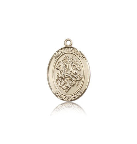 St. George Medal, 14 Karat Gold, Medium - 14 KT Yellow Gold