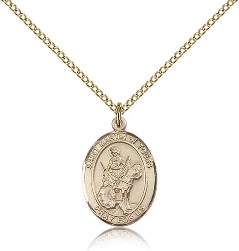 St. Martin of Tours Medal, Gold Filled, Medium - Gold-tone