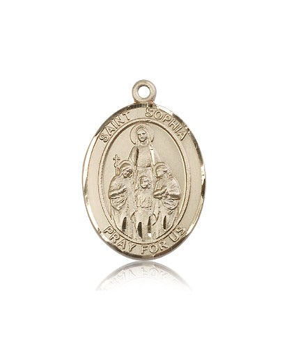 St. Sophia Medal, 14 Karat Gold, Large - 14 KT Yellow Gold