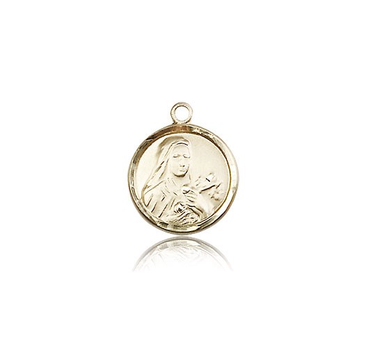 St. Theresa Medal, 14 Karat Gold - 14 KT Yellow Gold