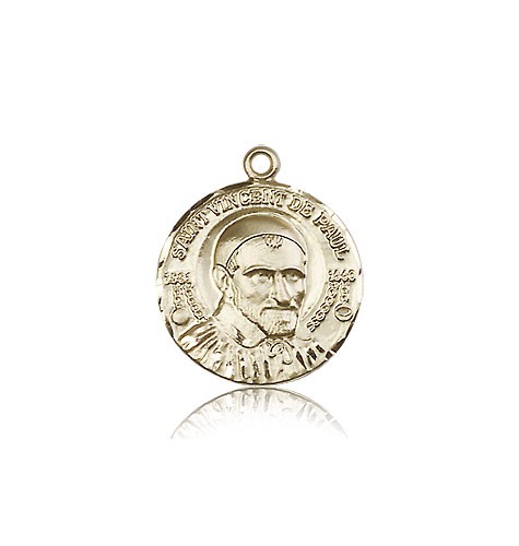 St. Vincent De Paul Medal, 14 Karat Gold - 14 KT Yellow Gold