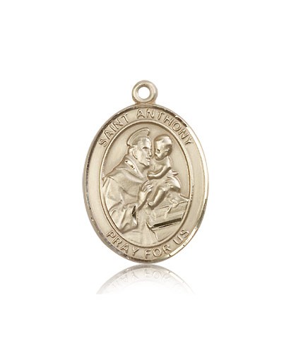 St. Anthony of Padua Medal, 14 Karat Gold, Large - 14 KT Yellow Gold