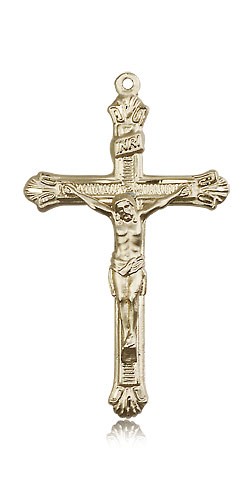 Crucifix Pendant, 14 Karat Gold - 14 KT Yellow Gold