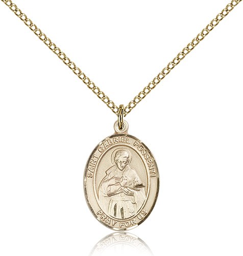 St. Gabriel Possenti Medal, Gold Filled, Medium - Gold-tone