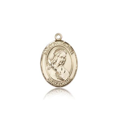 St. Philomena Medal, 14 Karat Gold, Medium - 14 KT Yellow Gold