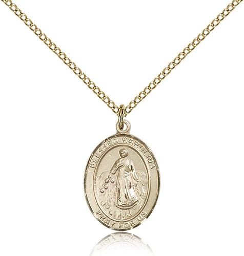Blessed Karolina Kozkowna Medal, Gold Filled, Medium - Gold-tone