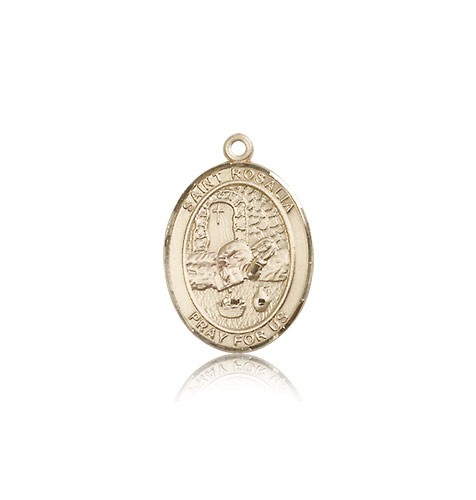 St. Rosalia Medal, 14 Karat Gold, Medium - 14 KT Yellow Gold