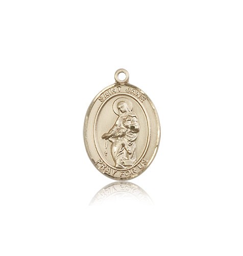 St. Jane of Valois Medal, 14 Karat Gold, Medium - 14 KT Yellow Gold