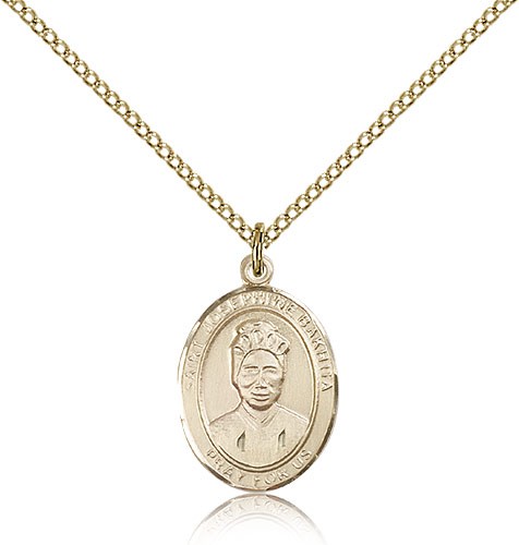 St. Josephine Bakhita Medal, Gold Filled, Medium - Gold-tone