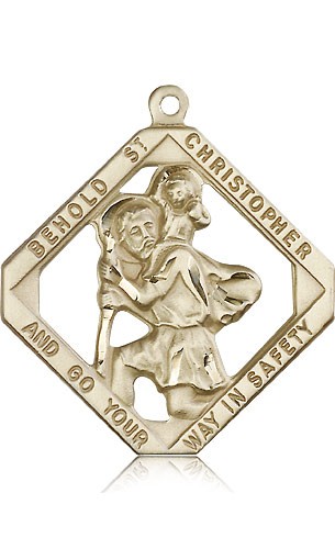 St. Christopher Medal, 14 Karat Gold - 14 KT Yellow Gold