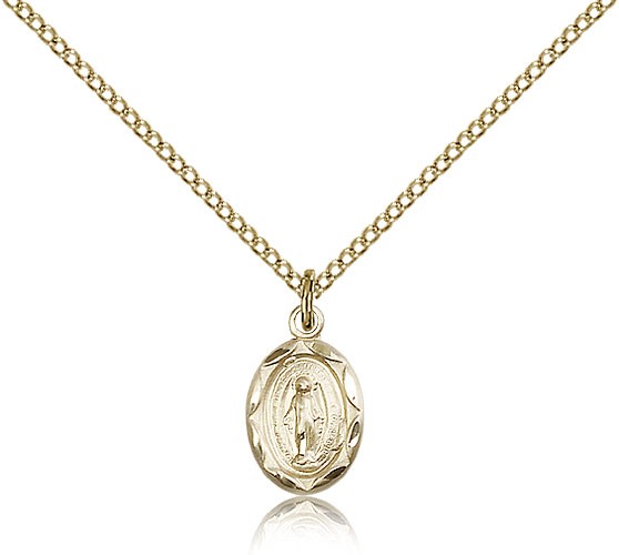 Miraculous Medal, Gold Filled - Gold-tone