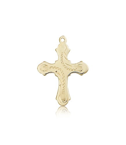 Cross Pendant, 14 Karat Gold - 14 KT Yellow Gold