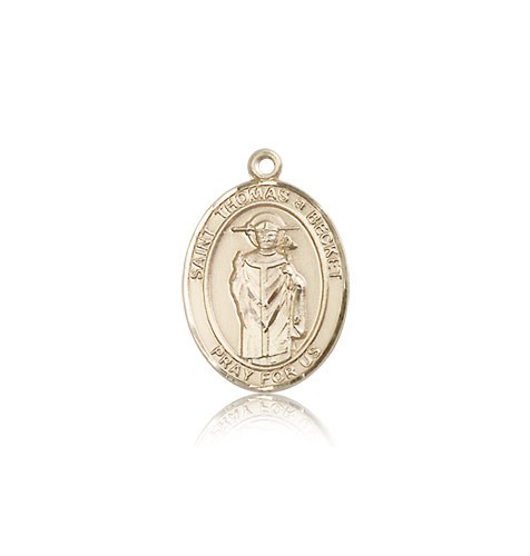 St. Thomas A Becket Medal, 14 Karat Gold, Medium - 14 KT Yellow Gold