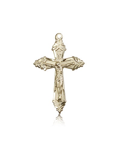 Crucifix Pendant, 14 Karat Gold - 14 KT Yellow Gold