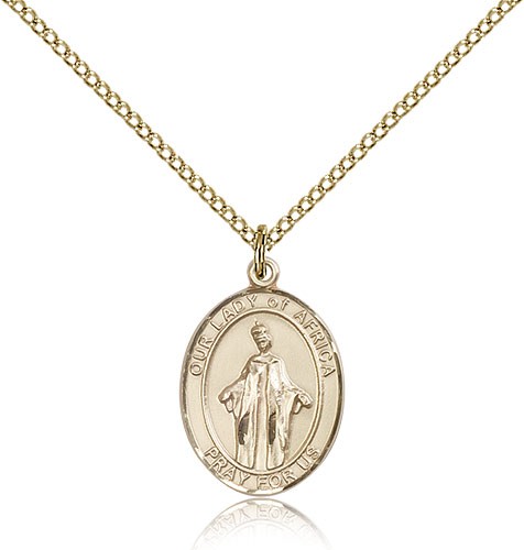 Our Lady of Africa Medal, Gold Filled, Medium - Gold-tone