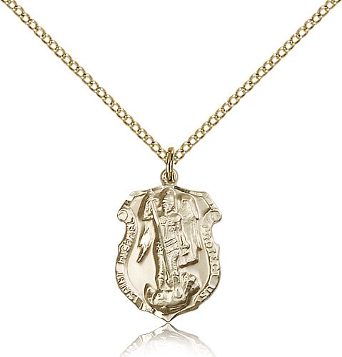 St. Michael the Archangel Medal, Gold Filled - Gold-tone