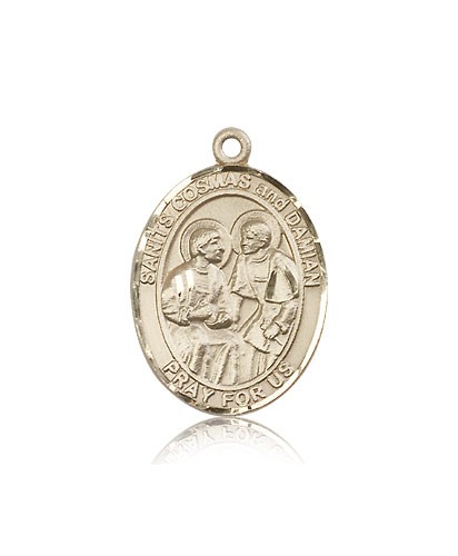 Sts. Cosmas and Damian Medal, 14 Karat Gold, Large - 14 KT Yellow Gold