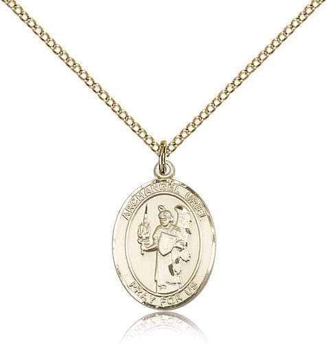 St. Uriel Medal, Gold Filled, Medium - Gold-tone