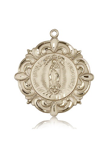 Our Lady of Guadalupe Medal, 14 Karat Gold - 14 KT Yellow Gold