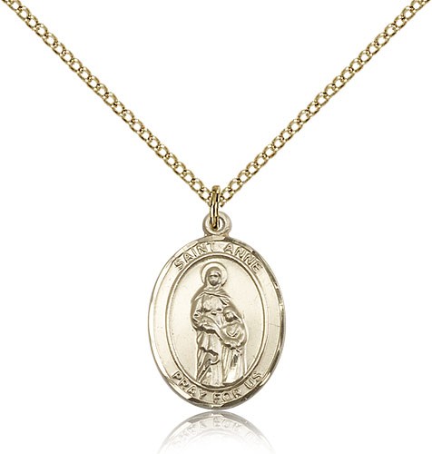 St. Anne Medal, Gold Filled, Medium - Gold-tone