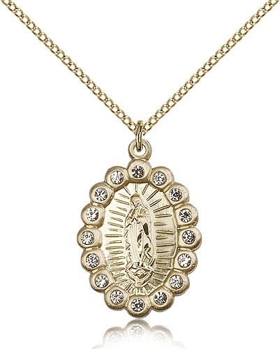 Our Lady of Guadalupe Medal, Gold Filled - Gold-tone