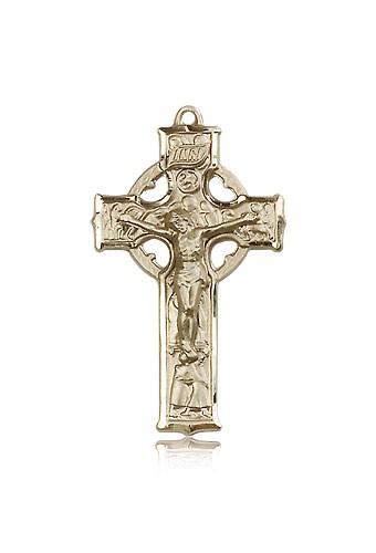 Celtic Crucifix Pendant, 14 Karat Gold - 14 KT Yellow Gold