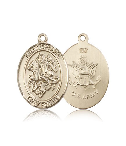 St. George Army Medal, 14 Karat Gold, Large - 14 KT Yellow Gold