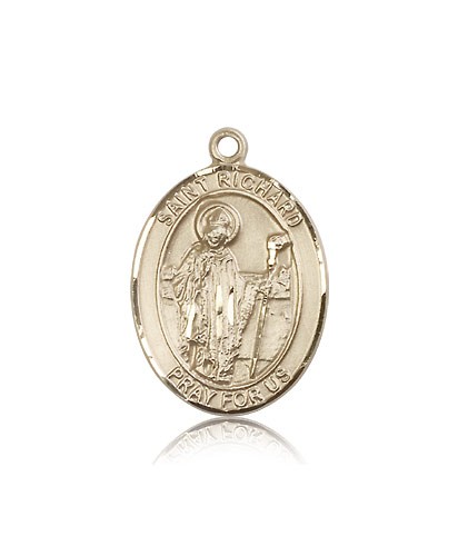 St. Richard Medal, 14 Karat Gold, Large - 14 KT Yellow Gold