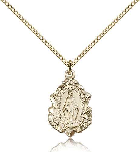 Miraculous Medal, Gold Filled - Gold-tone