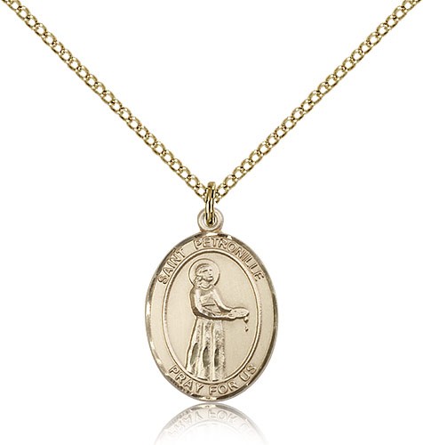 St. Petronille Medal, Gold Filled, Medium - Gold-tone