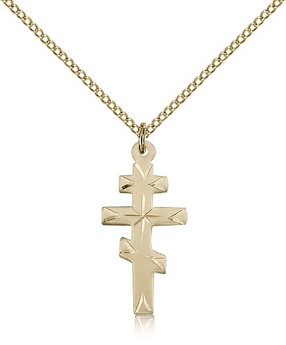 Greek Orthadox Cross Pendant, Gold Filled - Gold-tone