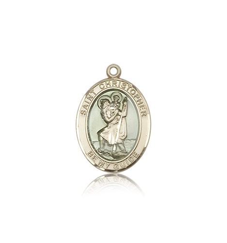 St. Christopher Medal, 14 Karat Gold, Medium - 14 KT Yellow Gold