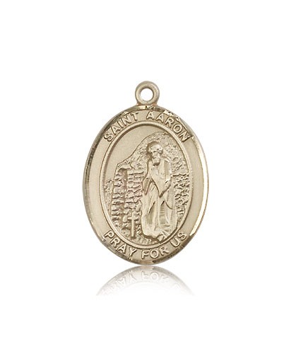 St. Aaron Medal, 14 Karat Gold, Large - 14 KT Yellow Gold