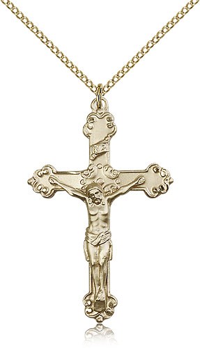 Crucifix Pendant, Gold Filled - Gold-tone